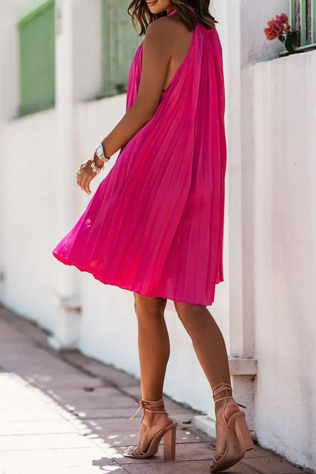 Kara Pink Plisse Dress sold by Va Va Voom product image thumbnail 2