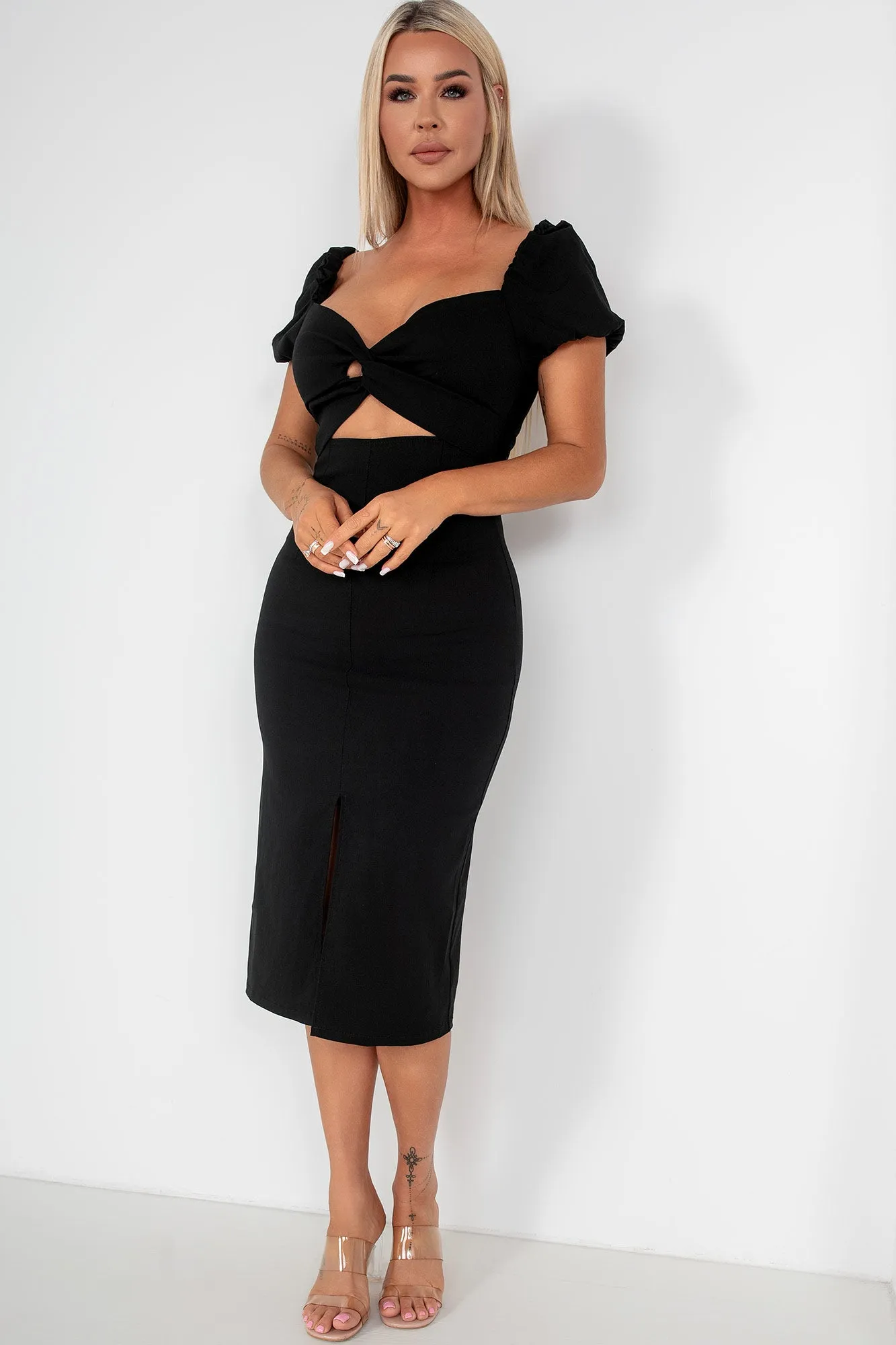 Iva Black Knot Front Dress sold by Va Va Voom