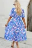 Ashley Blue Chiffon Print Dress sold by Va Va Voom