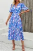 Ashley Blue Chiffon Print Dress sold by Va Va Voom