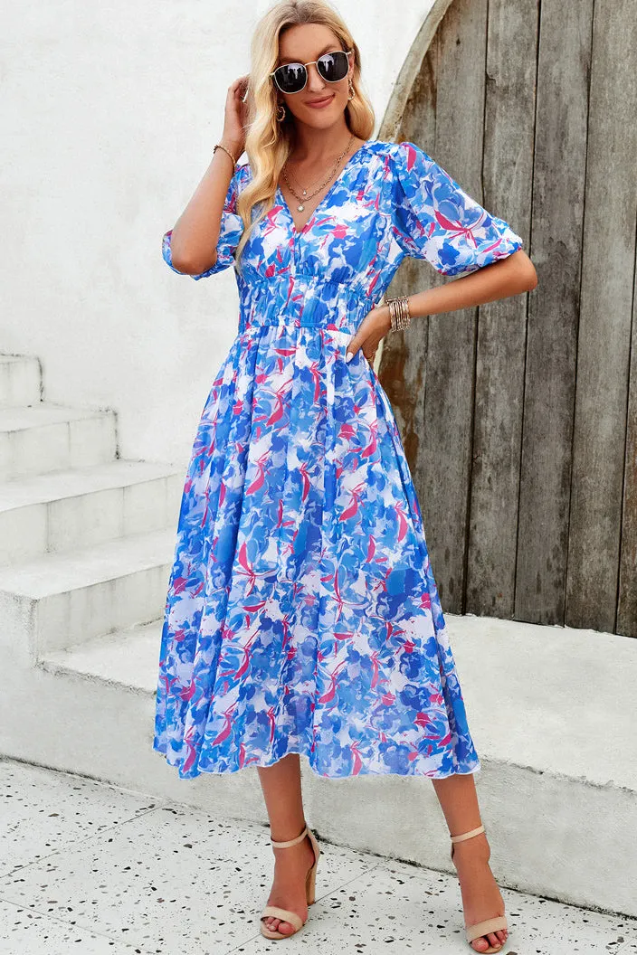 Ashley Blue Chiffon Print Dress sold by Va Va Voom product image thumbnail 3