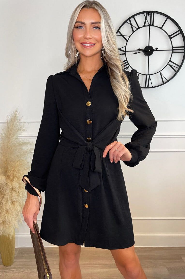 AX Paris Mina Black Shirt Dress sold by Va Va Voom product image thumbnail 5