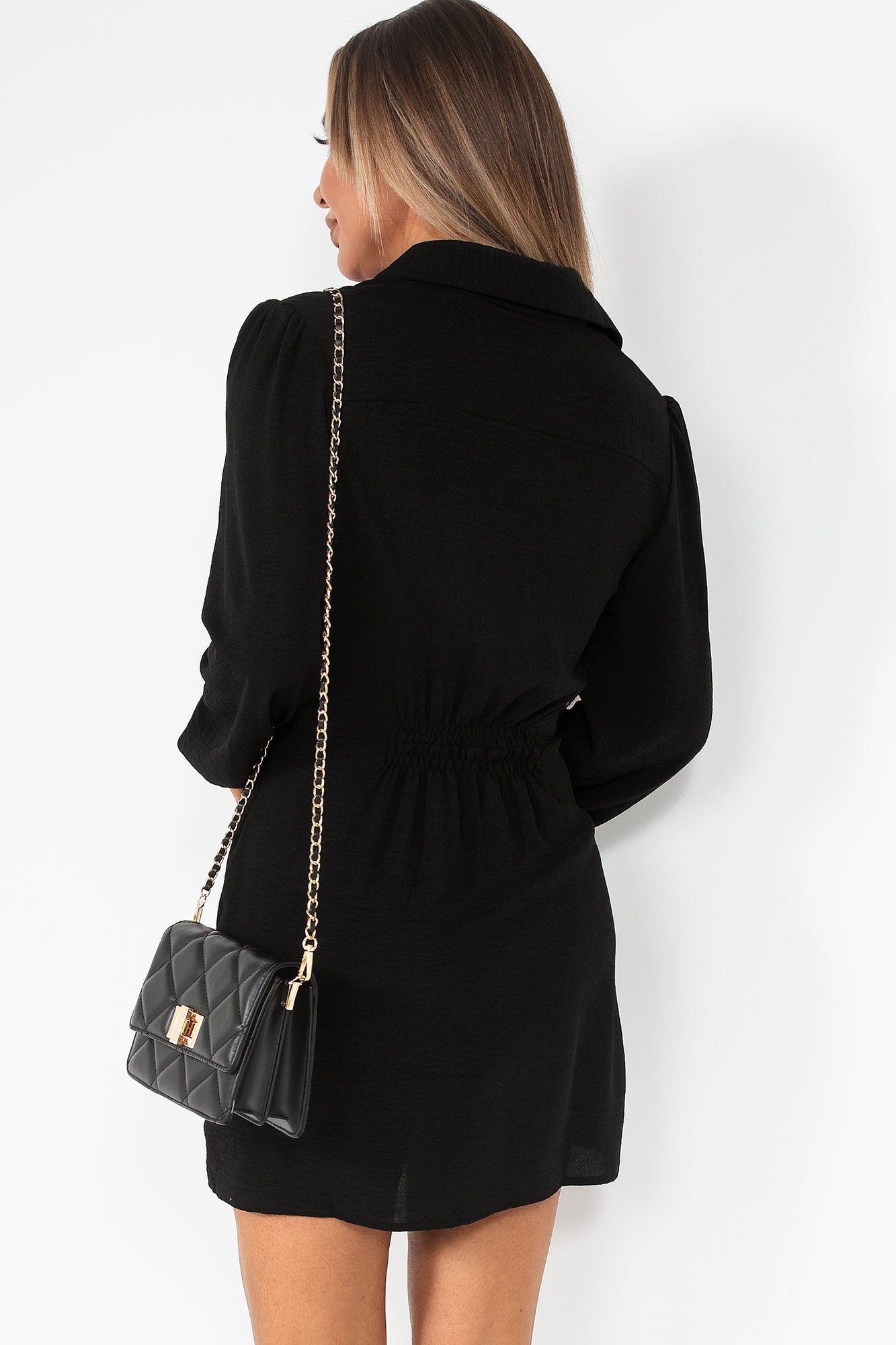 AX Paris Mina Black Shirt Dress sold by Va Va Voom product image thumbnail 2