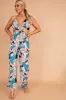 Dora Teal Leaf Print Jumpsuit sold by Va Va Voom