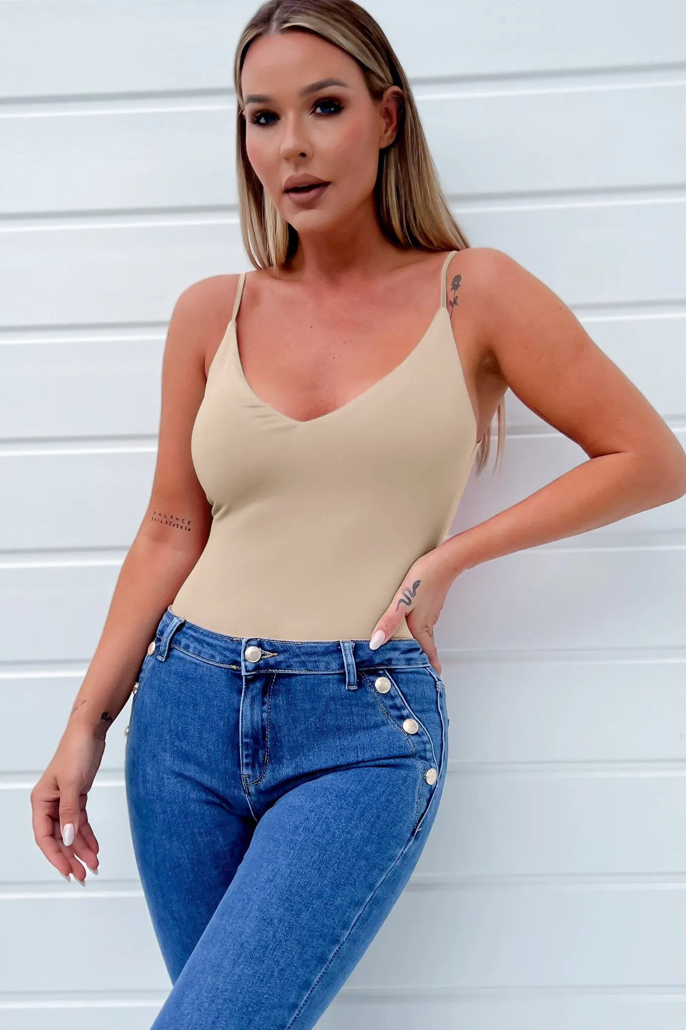 Rebecca Stone V Neck Bodysuit sold by Va Va Voom