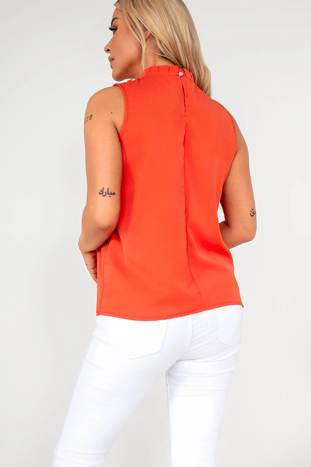 Peyton Orange Sleeveless Top sold by Va Va Voom product image thumbnail 2