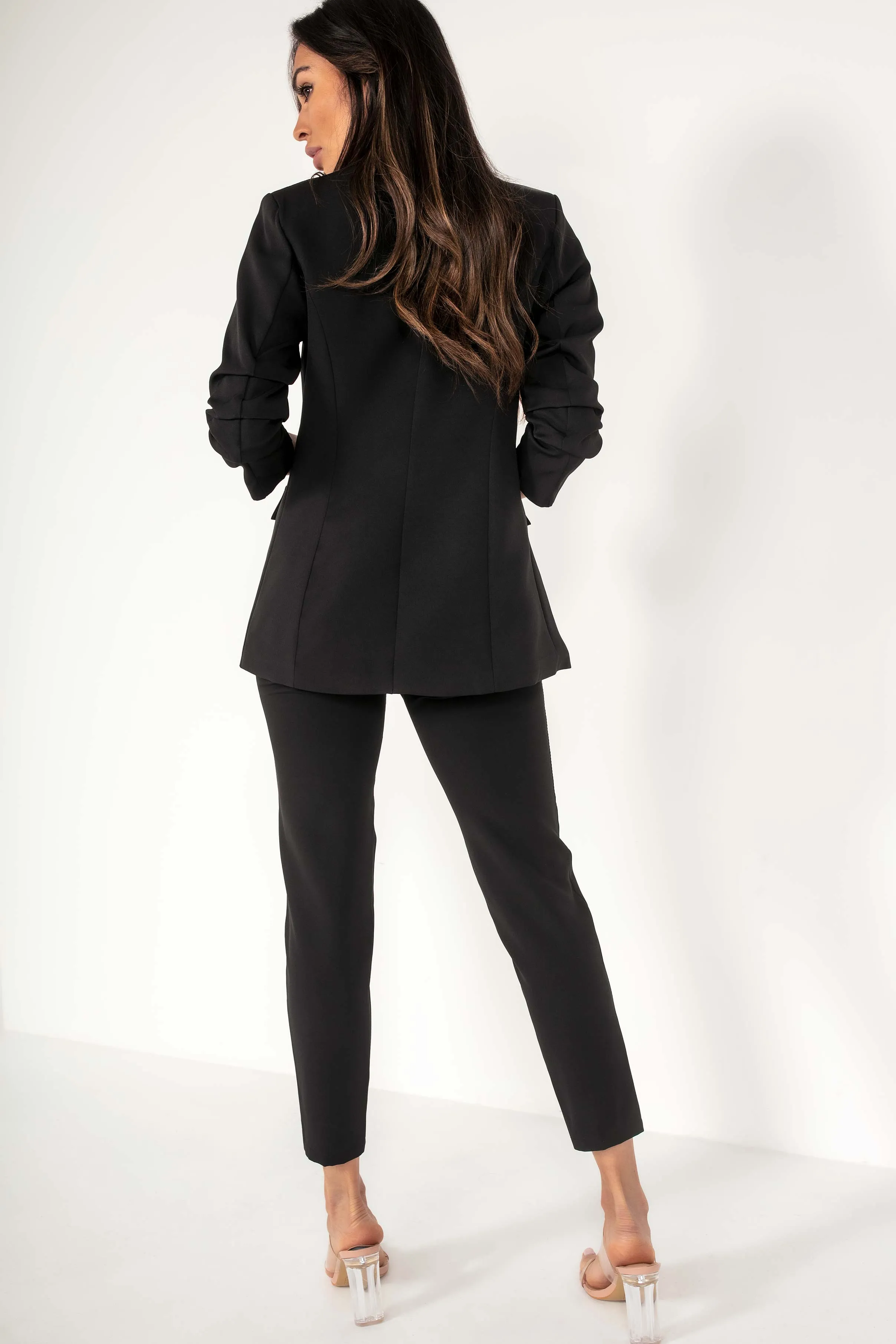 Joanna Black Ruched Blazer sold by Va Va Voom product image thumbnail 2