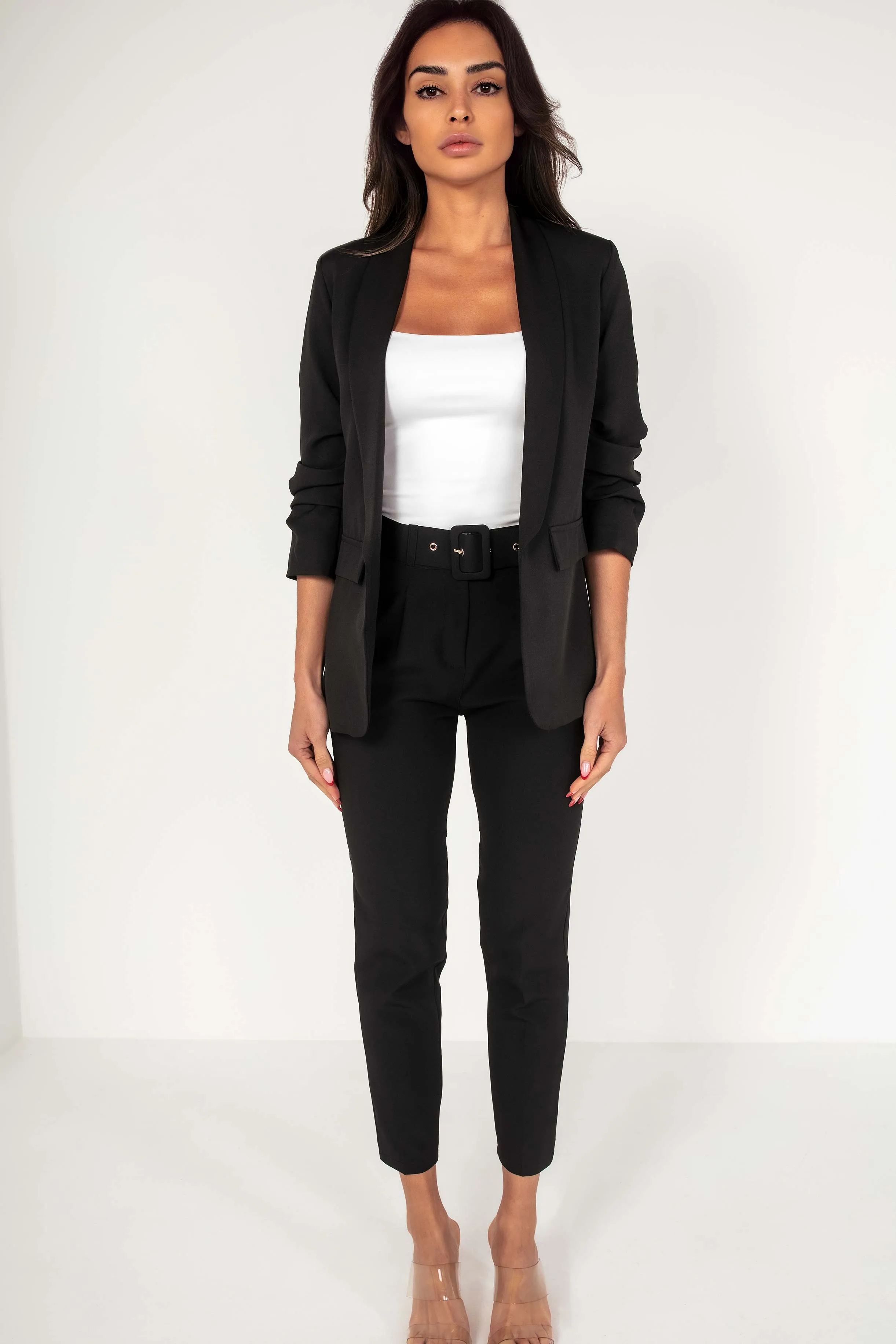 Joanna Black Ruched Blazer sold by Va Va Voom product image thumbnail 4