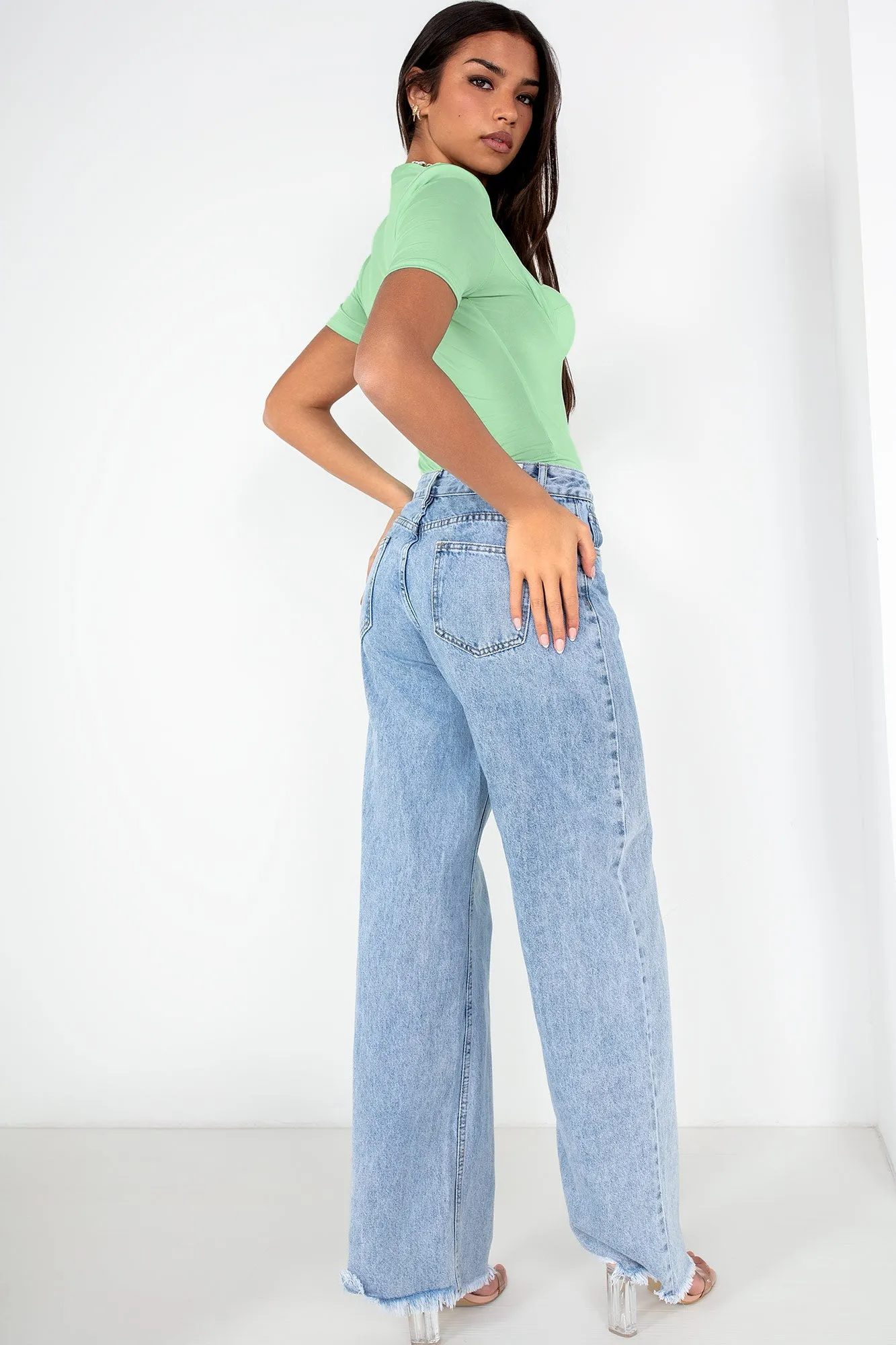 Harlie Mint Slinky Bodysuit sold by Va Va Voom product image thumbnail 2