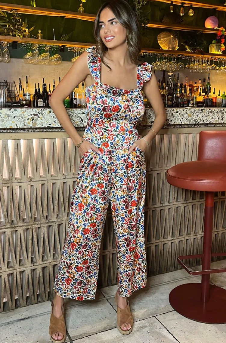 AX Paris Floris Multi Satin Floral Jumpsuit sold by Va Va Voom product image thumbnail 5