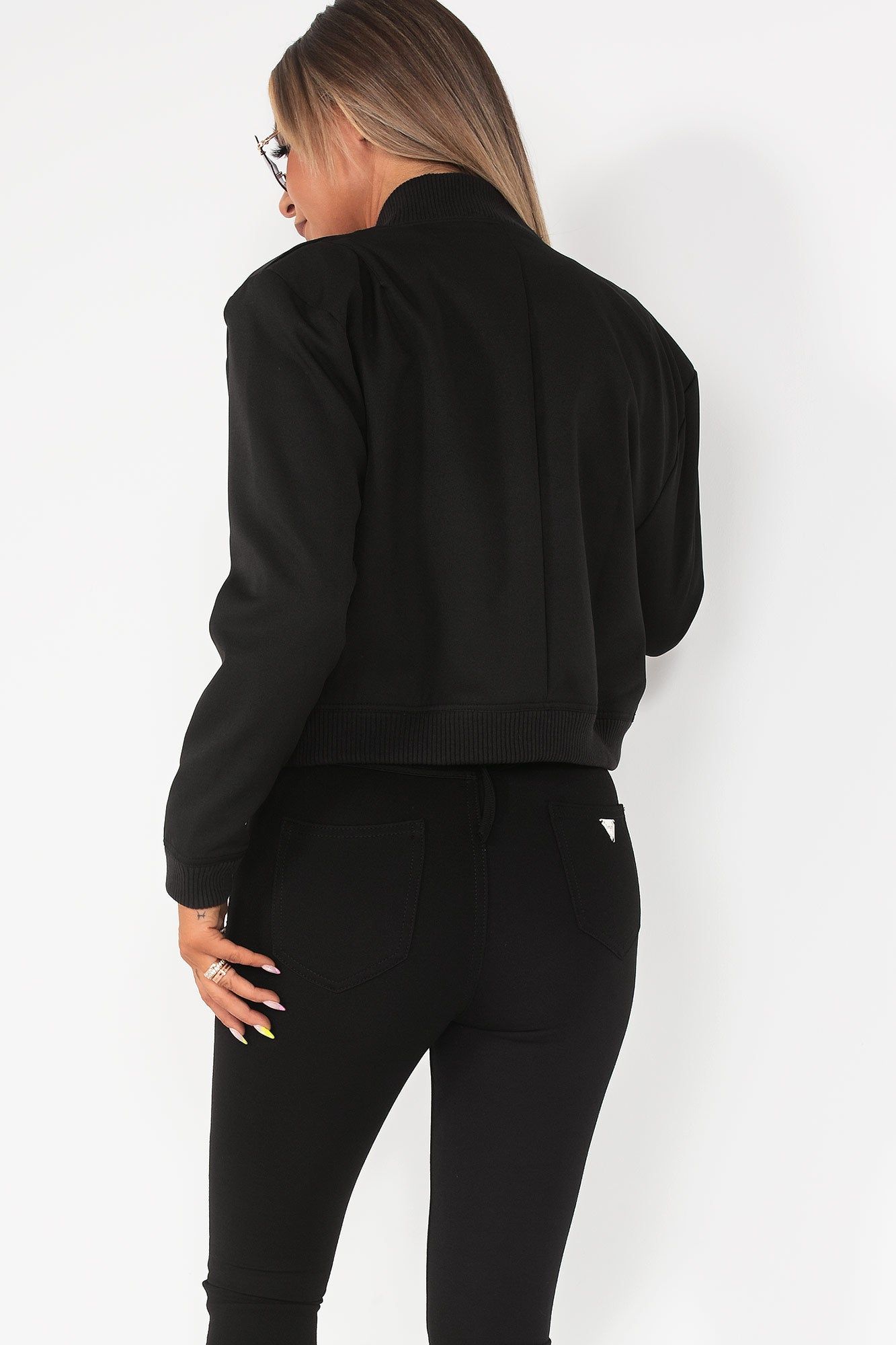 Danica Black Bomber Jacket sold by Va Va Voom product image thumbnail 2