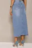 Sabrina Blue Denim Midi Skirt sold by Va Va Voom
