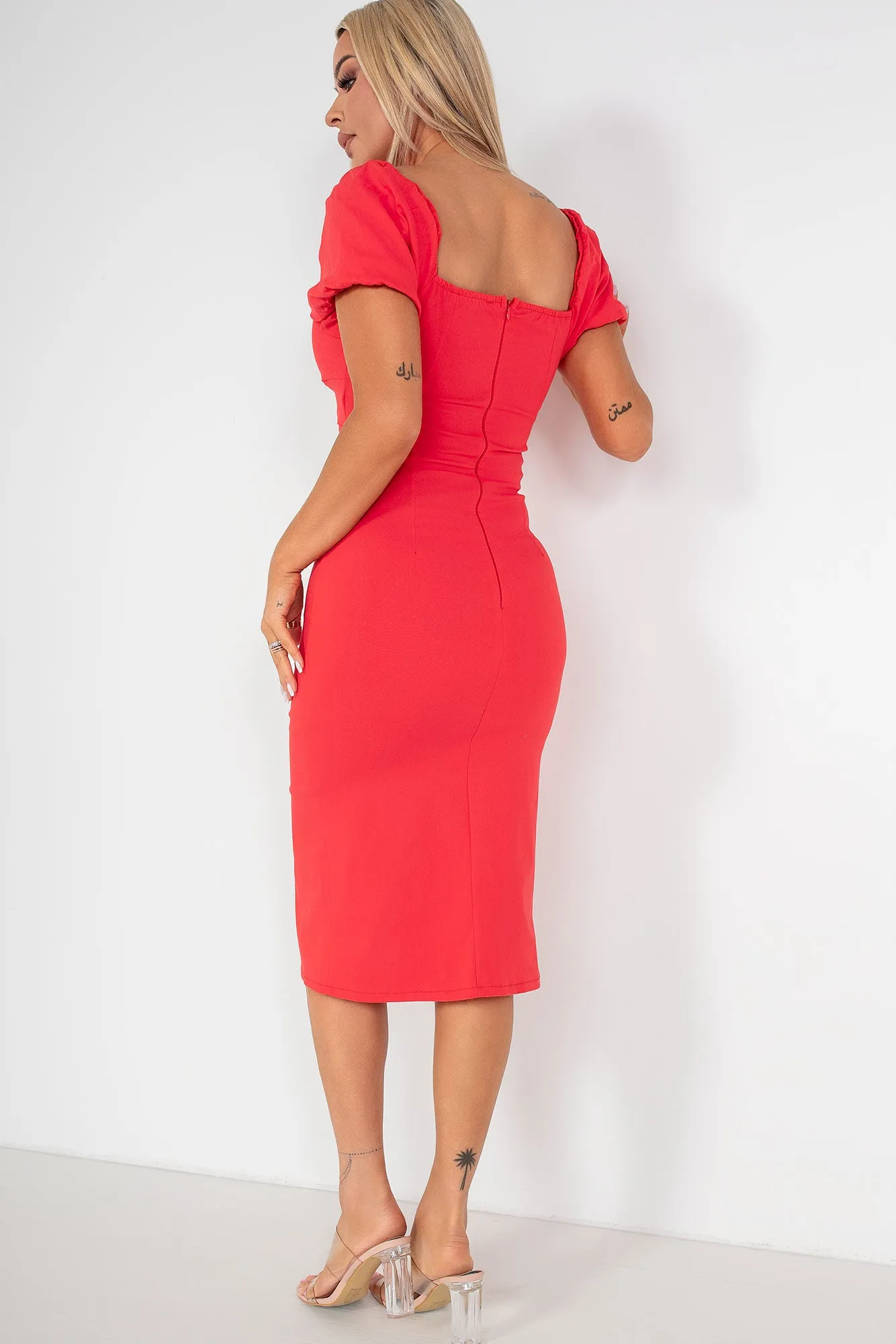 Iva Red Knot Front Dress sold by Va Va Voom product image thumbnail 2