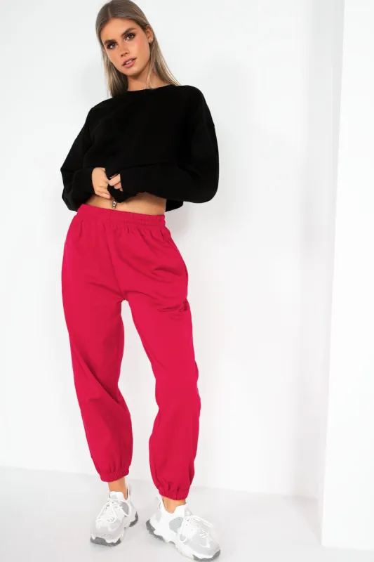 Olivia Fuchsia Oversized Joggers sold by Va Va Voom
