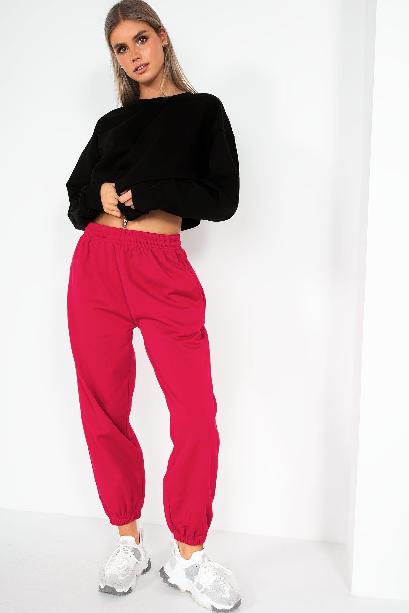 Olivia Fuchsia Over Sized Joggers sold by Va Va Voom