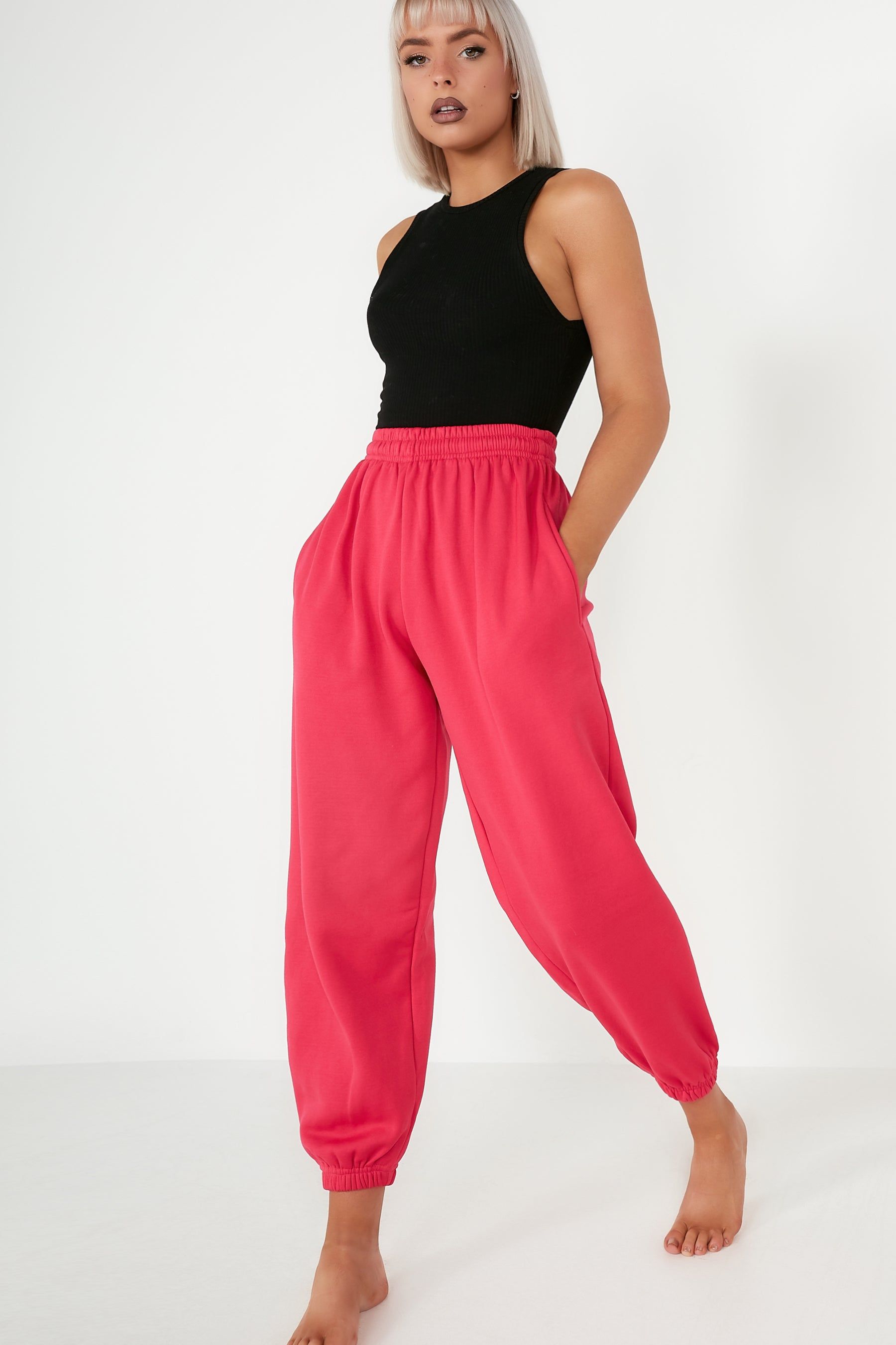 Olivia Fuchsia Over Sized Joggers sold by Va Va Voom product image thumbnail 4