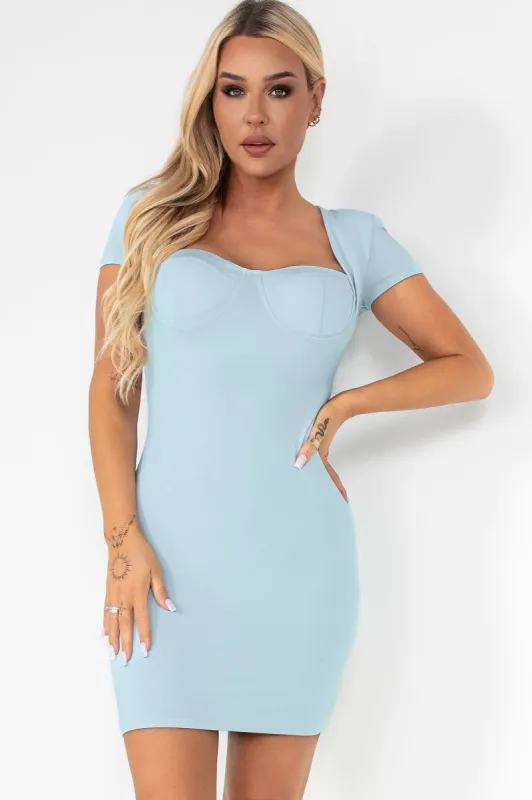 Maggie Powder Blue Bodycon Dress sold by Va Va Voom