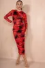 AX Paris Cameron Red Mesh Print Dress sold by Va Va Voom