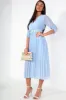 Uliana Powder Blue Chiffon Pleated Dress sold by Va Va Voom
