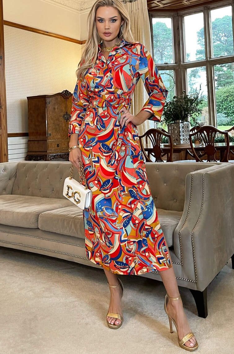 AX Paris Tilly Multi Printed Midi Dress sold by Va Va Voom