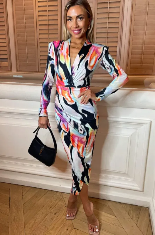 AX Paris Betty Multi Print Dress made by Vavavoom