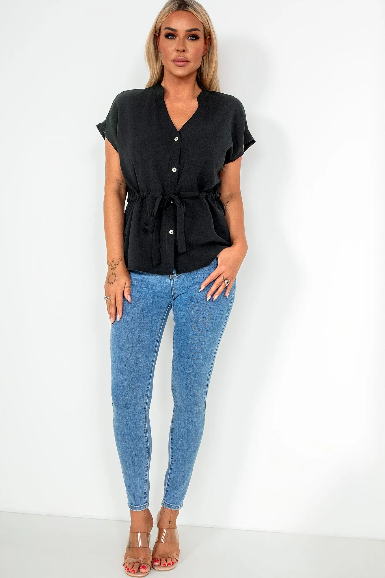 Anabelle Black Tie Waist Top sold by Va Va Voom product image thumbnail 3