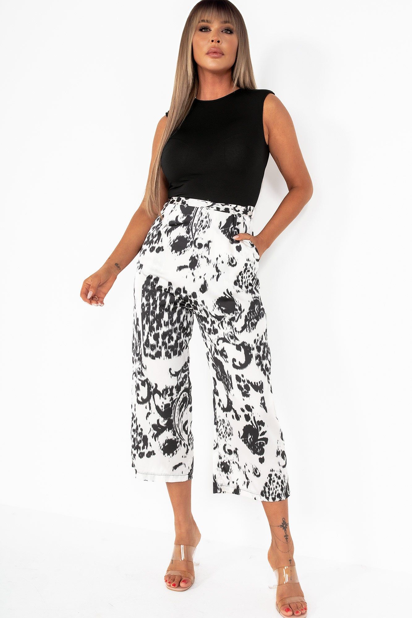 AX Paris Ginny Black and Cream Printed Jumpsuit sold by Va Va Voom product image thumbnail 3
