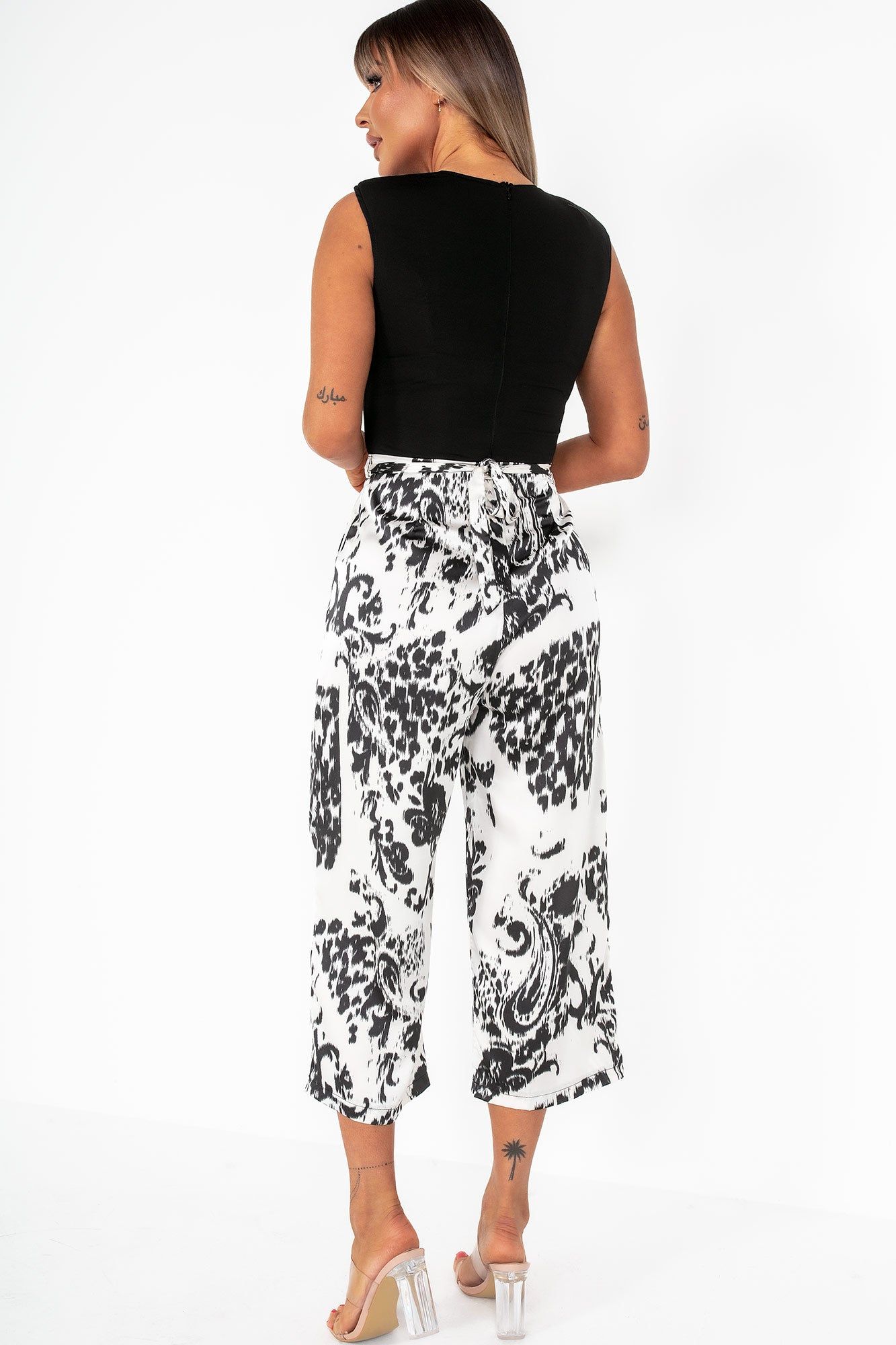 AX Paris Ginny Black and Cream Printed Jumpsuit sold by Va Va Voom product image thumbnail 2