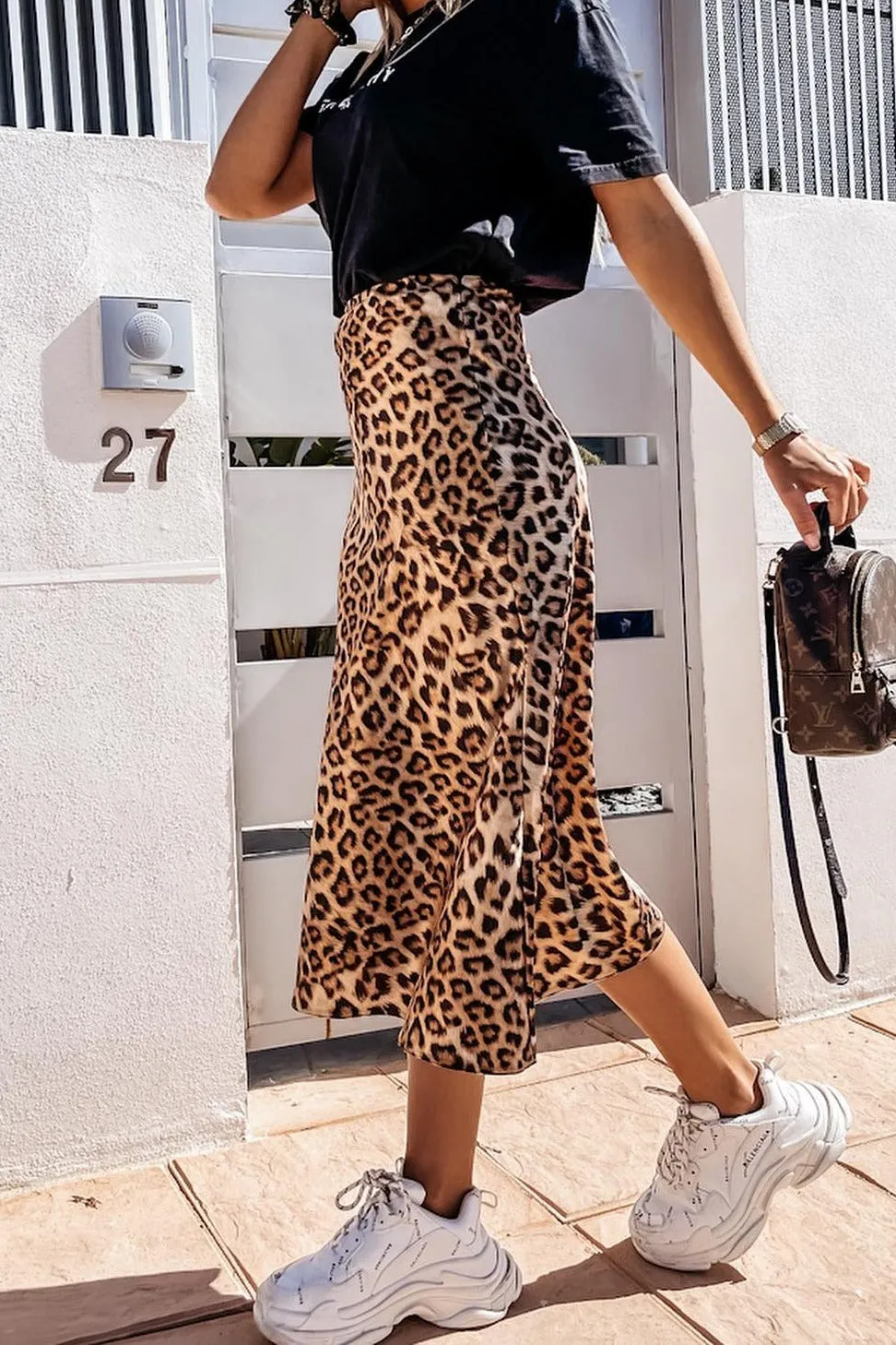 Della Leopard Print Midi Skirt sold by Va Va Voom product image thumbnail 3
