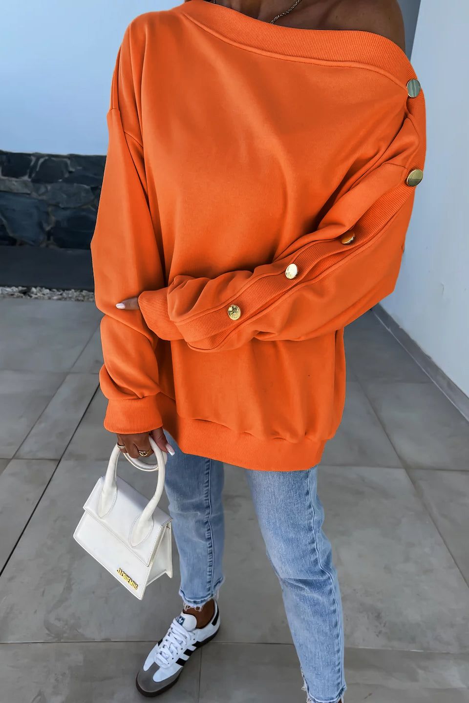 Ivanna Orange Long Sleeve Cotton Top sold by Va Va Voom product image thumbnail 2