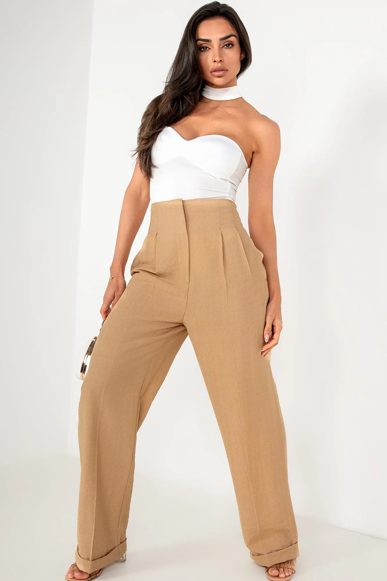 Althea Camel Tailored Trousers sold by Va Va Voom product image thumbnail 4