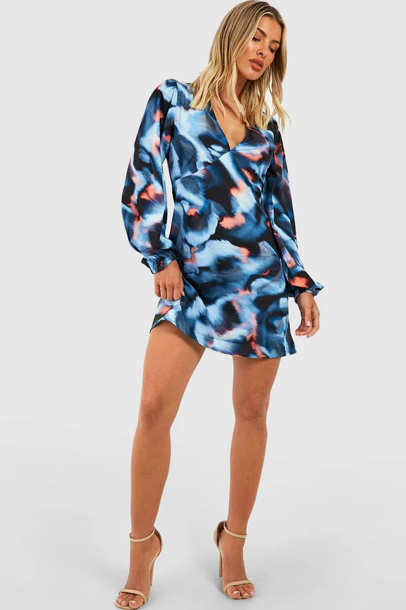 Delanie Blue Print Dress sold by Va Va Voom product image thumbnail 3