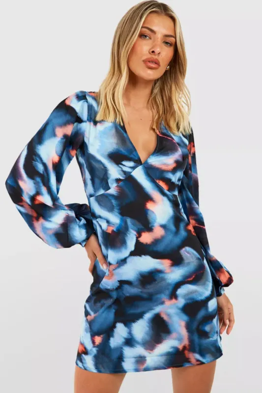 Delanie Blue Print Dress sold by Va Va Voom
