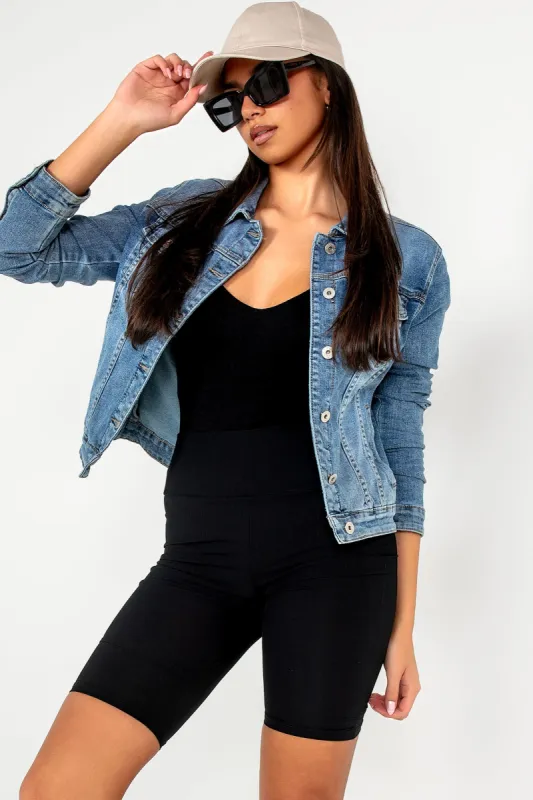 Camila Blue Denim Jacket sold by Va Va Voom