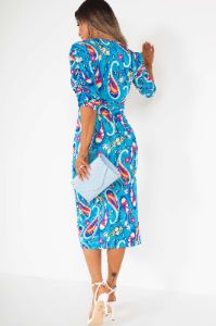 Lilith Blue Printed Midi Dress sold by Va Va Voom
