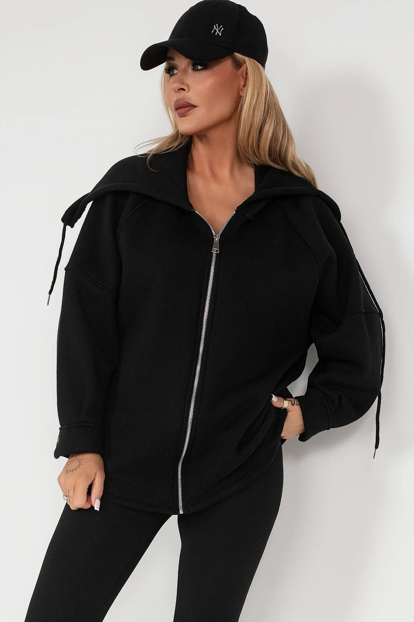 Gracia Black Zip Up Jacket sold by Va Va Voom product image thumbnail 3