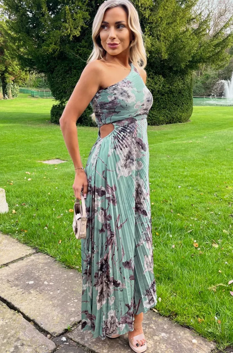 AX Paris Elisa Duck Egg Pleated Print Dress sold by Va Va Voom product image thumbnail 4