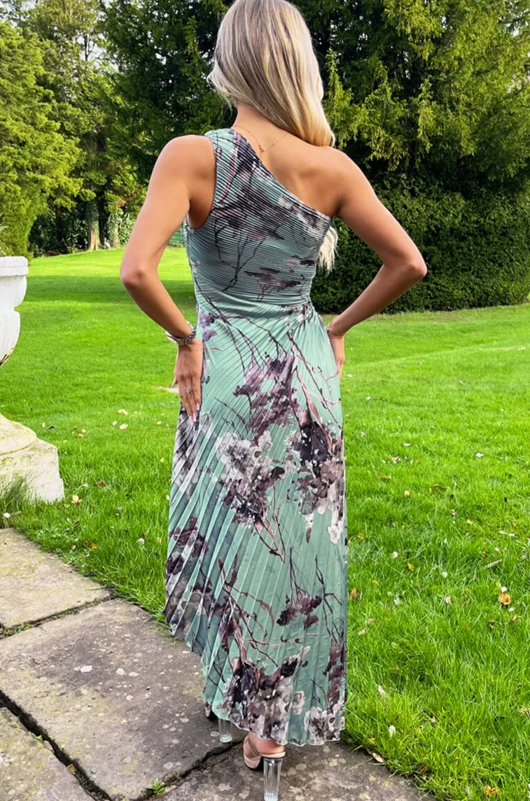 AX Paris Elisa Duck Egg Pleated Print Dress sold by Va Va Voom product image thumbnail 2