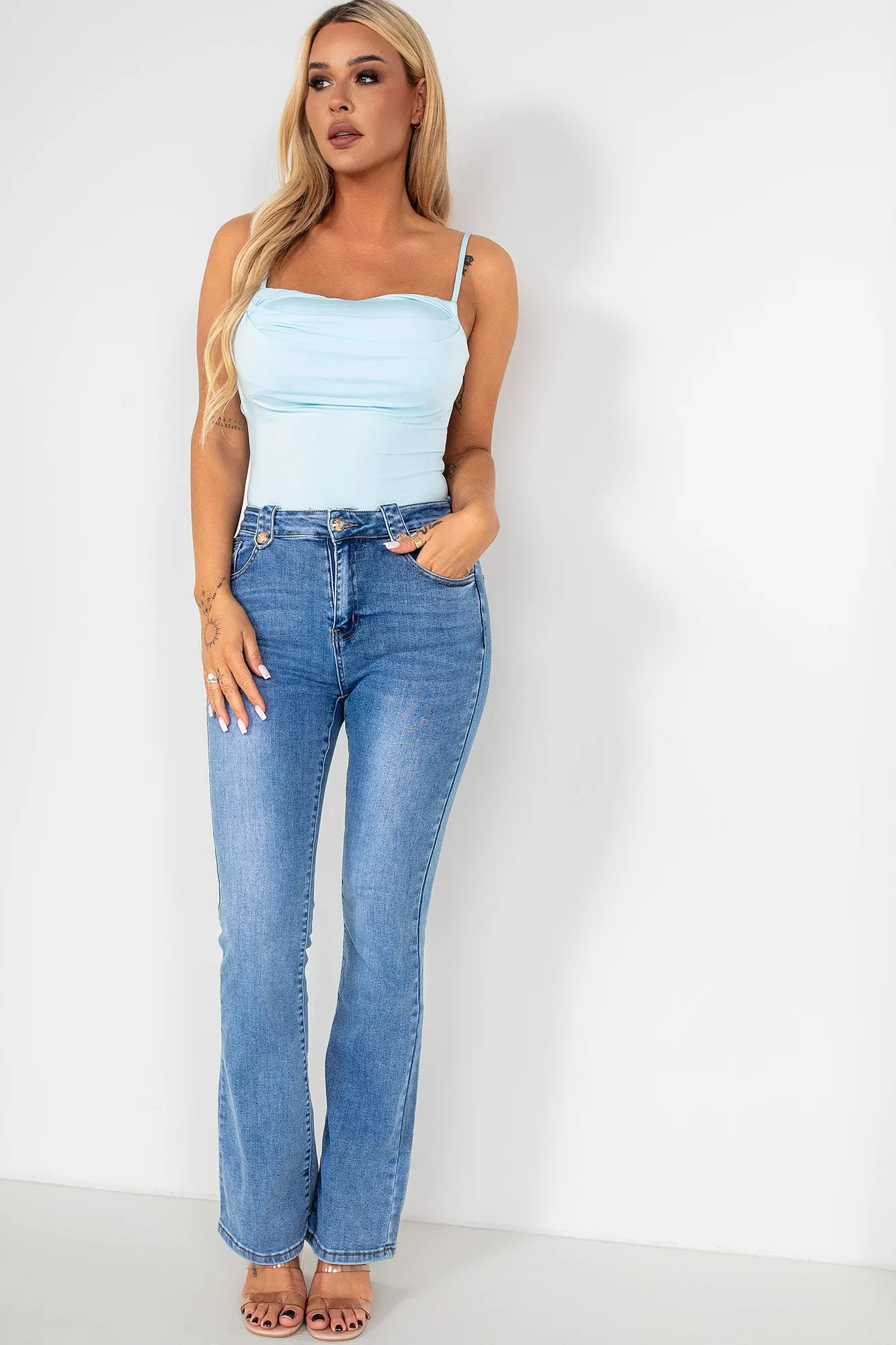 Orella Blue Cami Bodysuit sold by Va Va Voom product image thumbnail 3