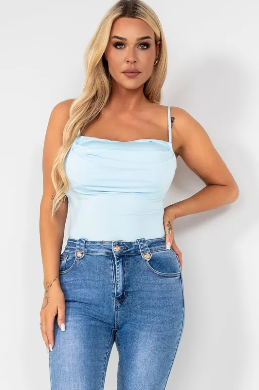 Orella Blue Cami Bodysuit sold by Va Va Voom