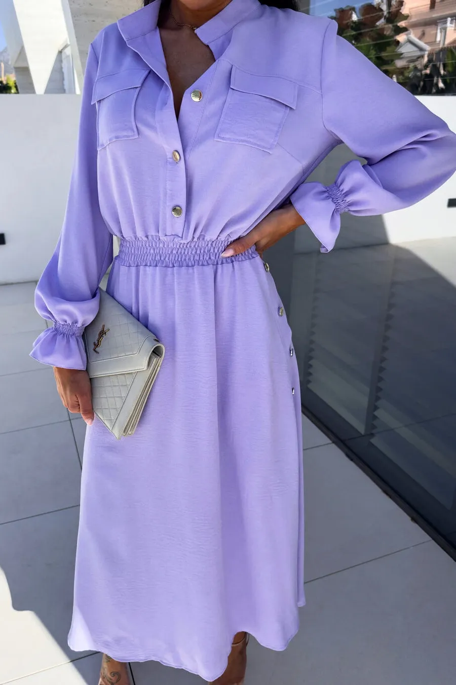 Hollie Lilac Midi Dress sold by Va Va Voom product image thumbnail 3