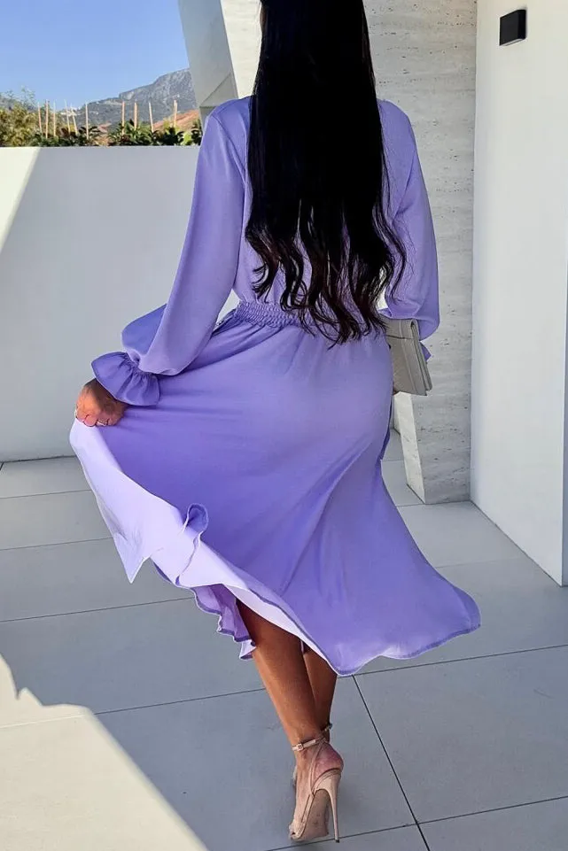 Hollie Lilac Midi Dress sold by Va Va Voom product image thumbnail 2
