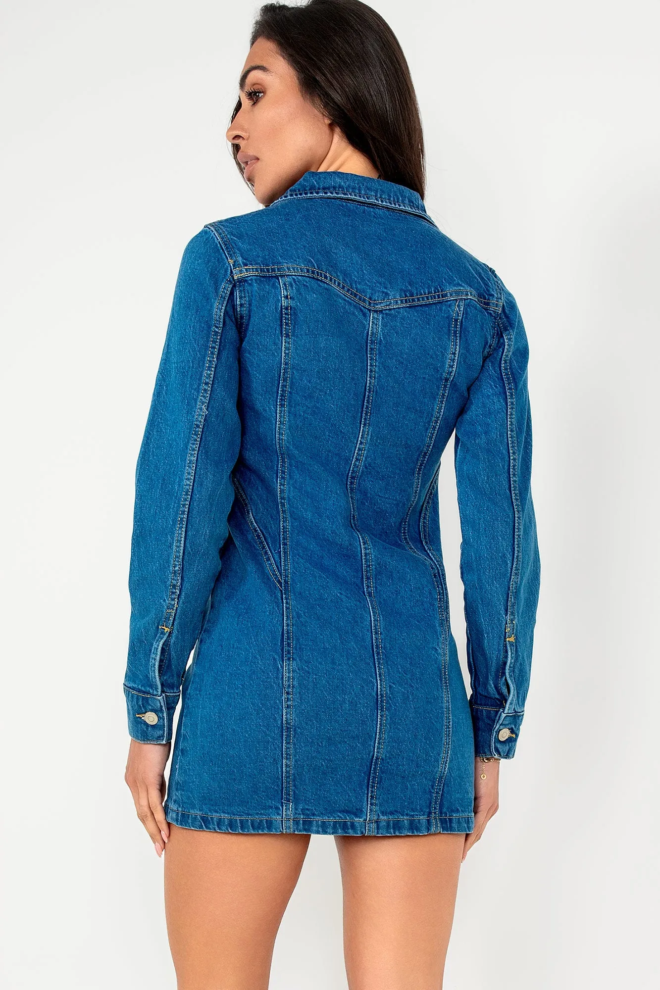 Iggy Blue Denim Zip Front Dress sold by Va Va Voom product image thumbnail 2