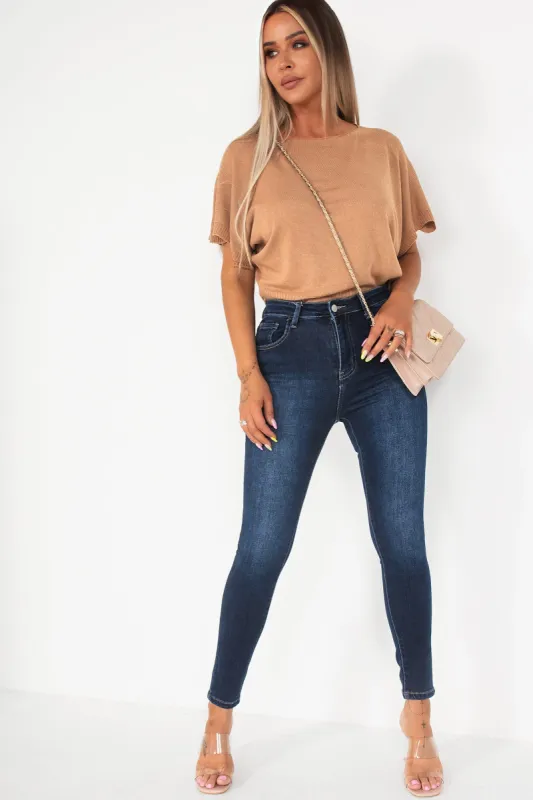 Ester Mid Blue Skinny Jeans sold by Va Va Voom