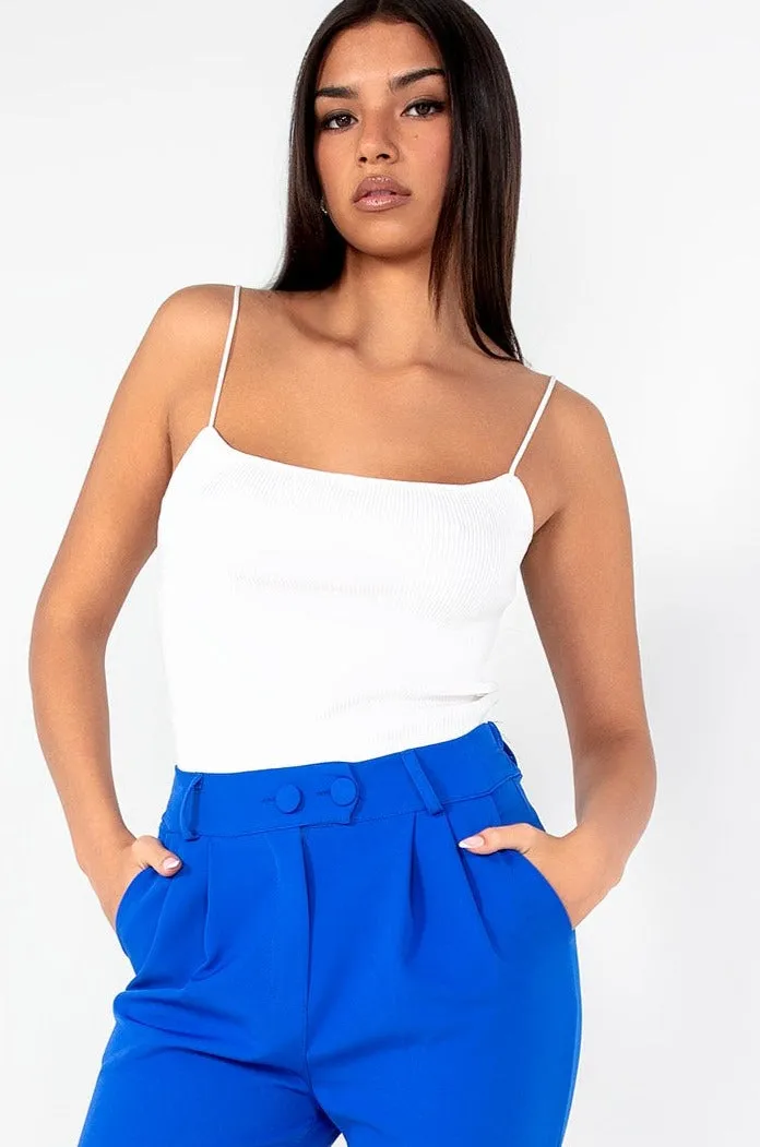 Kenzie White Ribbed Knit Cami Top sold by Va Va Voom product image thumbnail 4