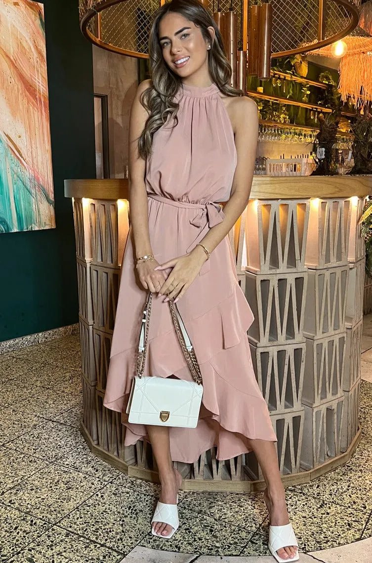 AX Paris Elise Blush Halter Neck Dress sold by Va Va Voom product image thumbnail 5