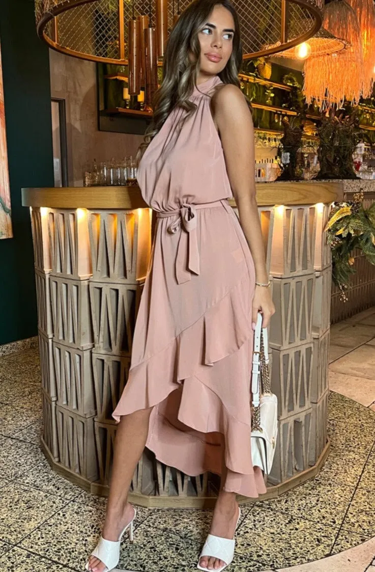 AX Paris Elise Blush Halter Neck Dress sold by Va Va Voom product image thumbnail 3