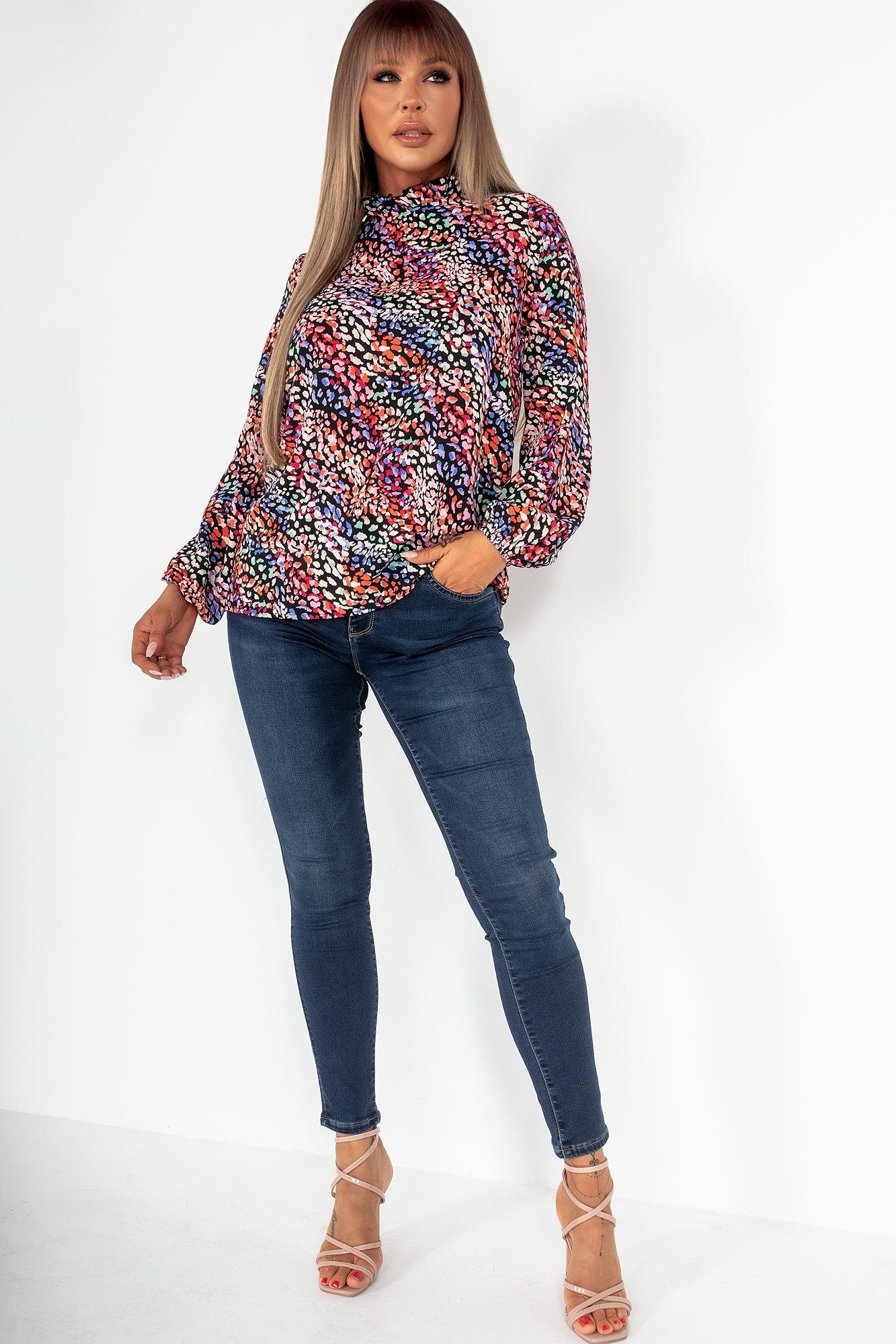 AX Paris Cheryl Multi Animal Print Blouse sold by Va Va Voom product image thumbnail 3