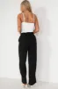 Fern Black Linen Trousers sold by Va Va Voom