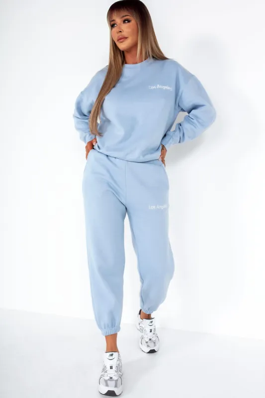 Casia Blue 'Los Angeles' Jogger Co Ord sold by Va Va Voom